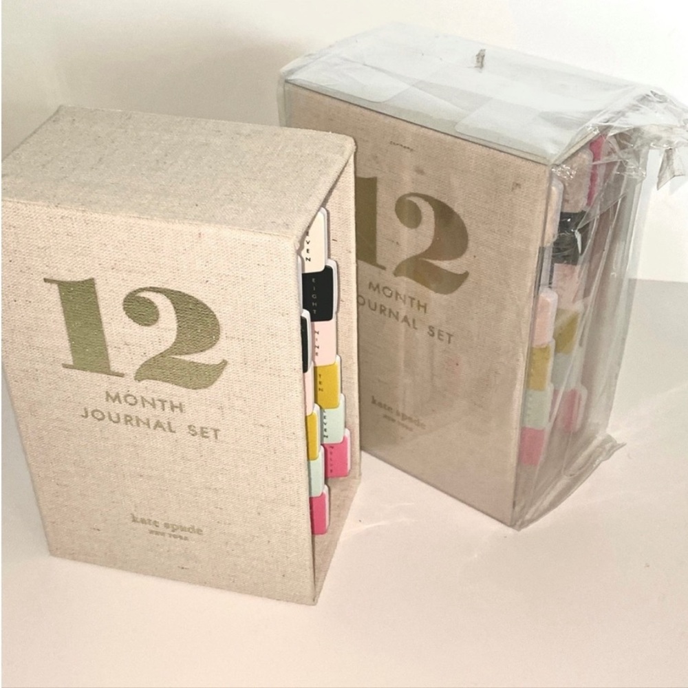 Kate Spade 12-month journal, 12, 80 page lined journals in linen - RARE Ed. NWT